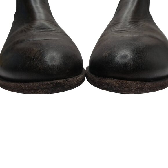 Frye Ray Seam Brown Distressed Leather Western Heeled Ankle Boots Womens 7.5 - Picture 7 of 12